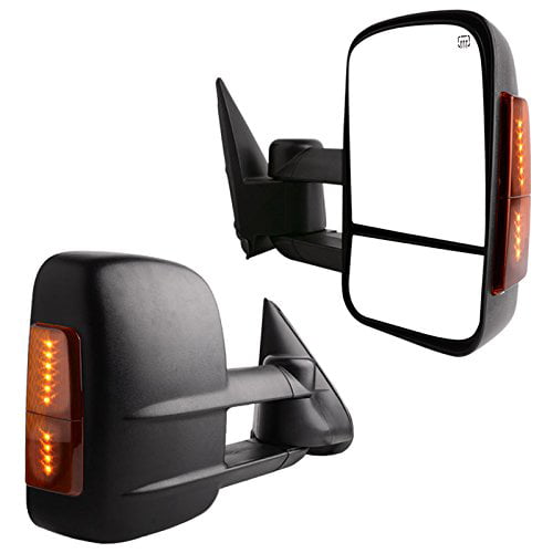 Mirror Power Heated LED Signal Marker Light Black Pair Set of 2 for GM Pickup 1A Auto 
